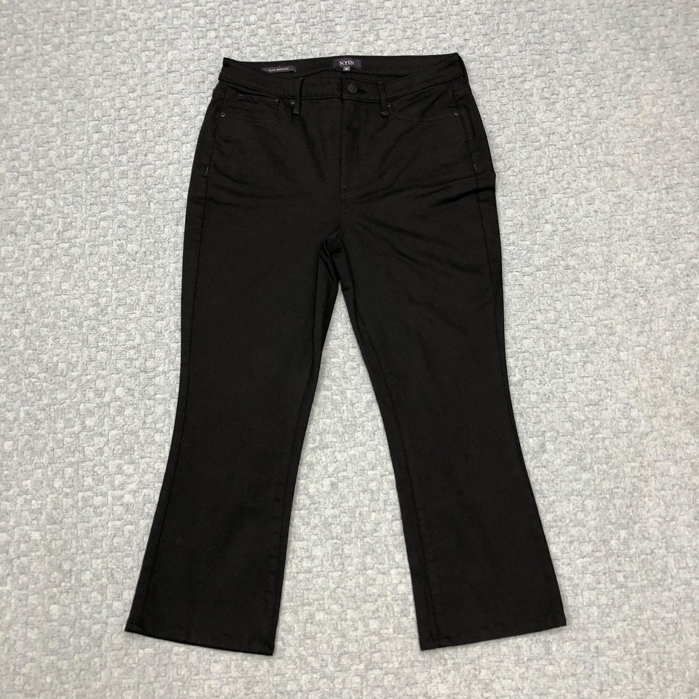 NYDJ Pants Womens 10 Black Slim Bootcut Lift Tuck Denim Shaping Stretch Norm